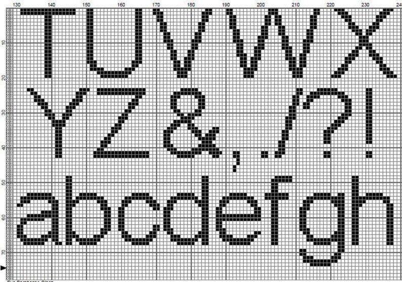 Cross Stitch Alphabet Pattern, 20 Sts Tall, Needlework, Perler Bead