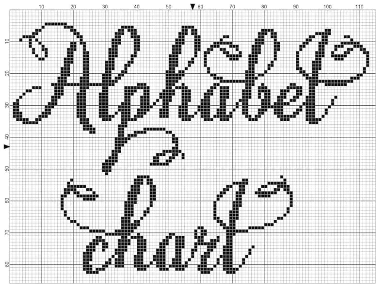 Cross Stitch Alphabet Calligraphy