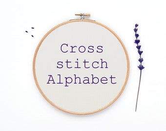 Cross stitch font pattern, 26 sts tall font chart,  X-stitch font, monogram font, embroidery alphabet, PDF - PATTERN ONLY (Rf:Alph32)