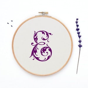 Monogram letter E cross stitch pattern, Cross stitch letter chart, Letters counted graph, 98 sts tall letter - PATTERN ONLY (Rf:Alph29/E)