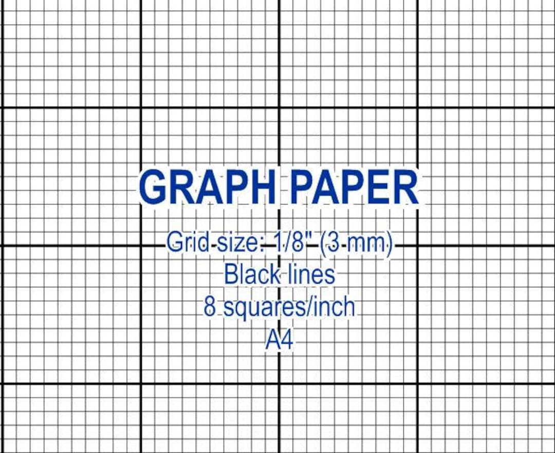 Graph Paper, Printable 3 Mm Grid, Cross Stitch Design, 8 Squares per Inch, Black Lines, A4, Instant Download, PDF - Etsy graph-paper-printable-3-mm-grid-cross-stitch-design-8-squares-per-inch-black-lines-a4-instant-download-pdf-etsy