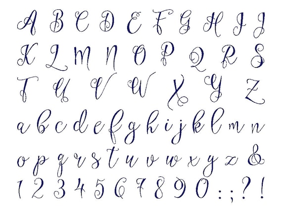 Calligraphy Abc Chart