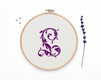 Cross stitch letter L chart,  monogram letter cross stitch pattern, Letters counted graph, 98 sts tall letter - PATTERN ONLY (Rf:Alph29/L)