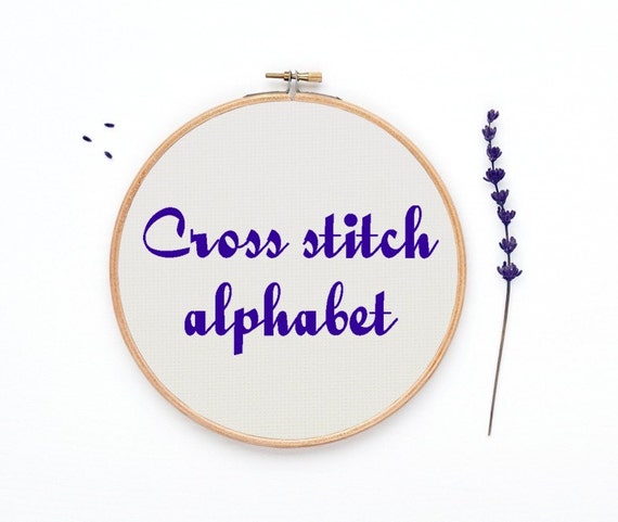 Cross stitch Alphabet 40 sts tall font chart modern cross stitch pattern hand embroidery cross stitch font PDF - Rf:Alph102