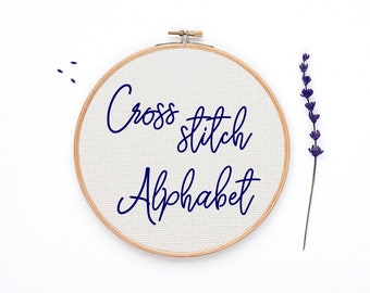 Cross stitch Alphabet pattern, 16 sts tall font chart, cross stitch letters, cross stitch quote, PATTERN ONLY (Rf:Alph115)