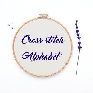 Alphabet cross stitch pattern, 26 sts tall font chart, cross stitch Alphabet, DIY cross stitch quotes - PATTERN ONLY (Rf:Alph50)