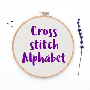 Cross stitch Alphabet pattern, 23 sts tall font chart, cross stitch letters, cross stitch quote, PATTERN ONLY (Rf:Alph75)