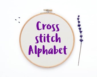 Cross stitch Alphabet pattern, 23 sts tall font chart, cross stitch letters, cross stitch quote, PATTERN ONLY (Rf:Alph75)