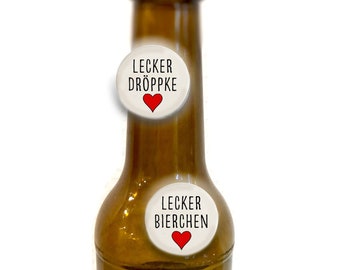 Düsseldorwer Jonges Glasmarkierer - Set of 6: Meester, Schafför, Lulatsch, Alde Büdel, Lecker Dröppke, Lecker Bierchen