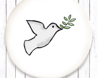 Peace dove with olive branch magnet in 3 sizes to choose from