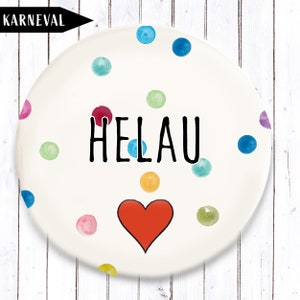 Helau with confetti button in 3 sizes to choose from image 1