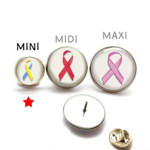 Bekenntnisschleife Mini Pin Anstecker Brosche Motiv nach Wahl