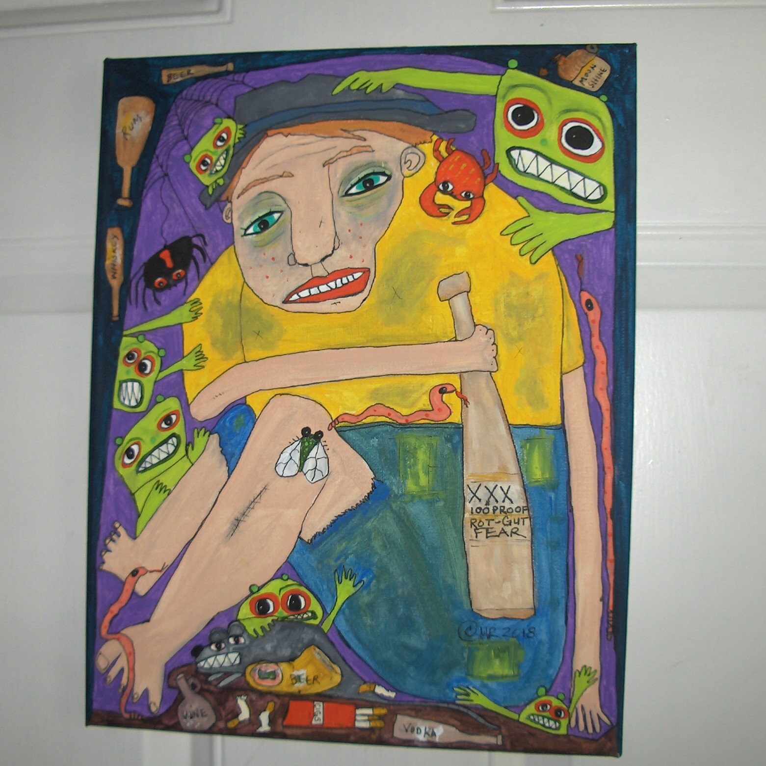 Dipsomaniac Dt's Alcoholic Fear Art Brut Drunk Abstract Etsy