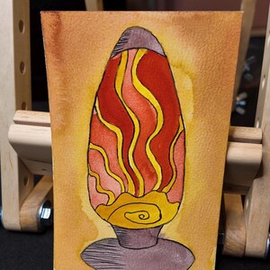 Original Signed mini Watercolor (sun lava lamp) Painting 1 of 1
