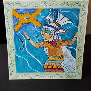 Original Signed Watercolor (Chalchiuhtlicue) Painting 1 of 1