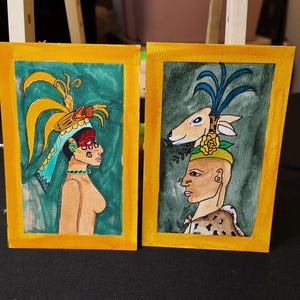 Original Signed Watercolor (dancing couple) Painting 1 of 1 pair