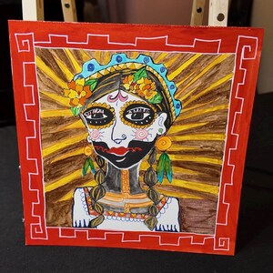 Original Signed Watercolor (sugar skull rays) Painting 1 of 1