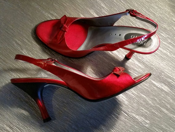 cherry red high heels