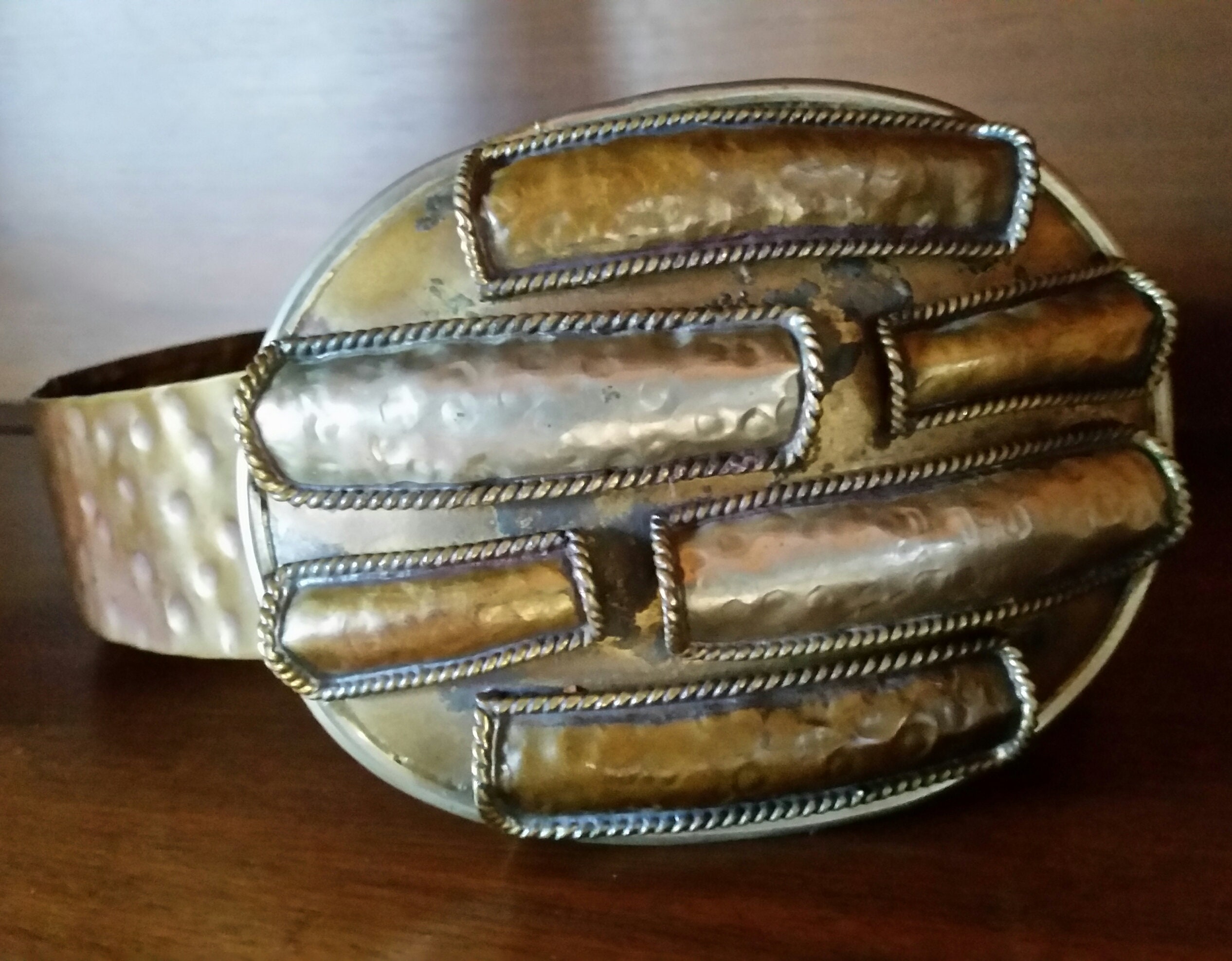 VINTAGE 80s WIDE Metal Statement Belt - Brutalist Inspired 