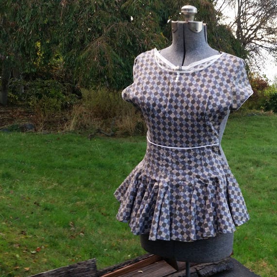 RARE late 40s-early 50s Roller Skater Dress / Pep… - image 8