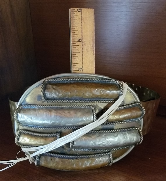 VINTAGE 80s WIDE Metal Statement Belt - Brutalist Inspired