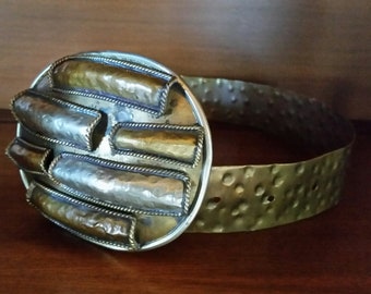 VINTAGE 80s WIDE Metal Statement Belt - Brutalist Inspired  display picture 1
