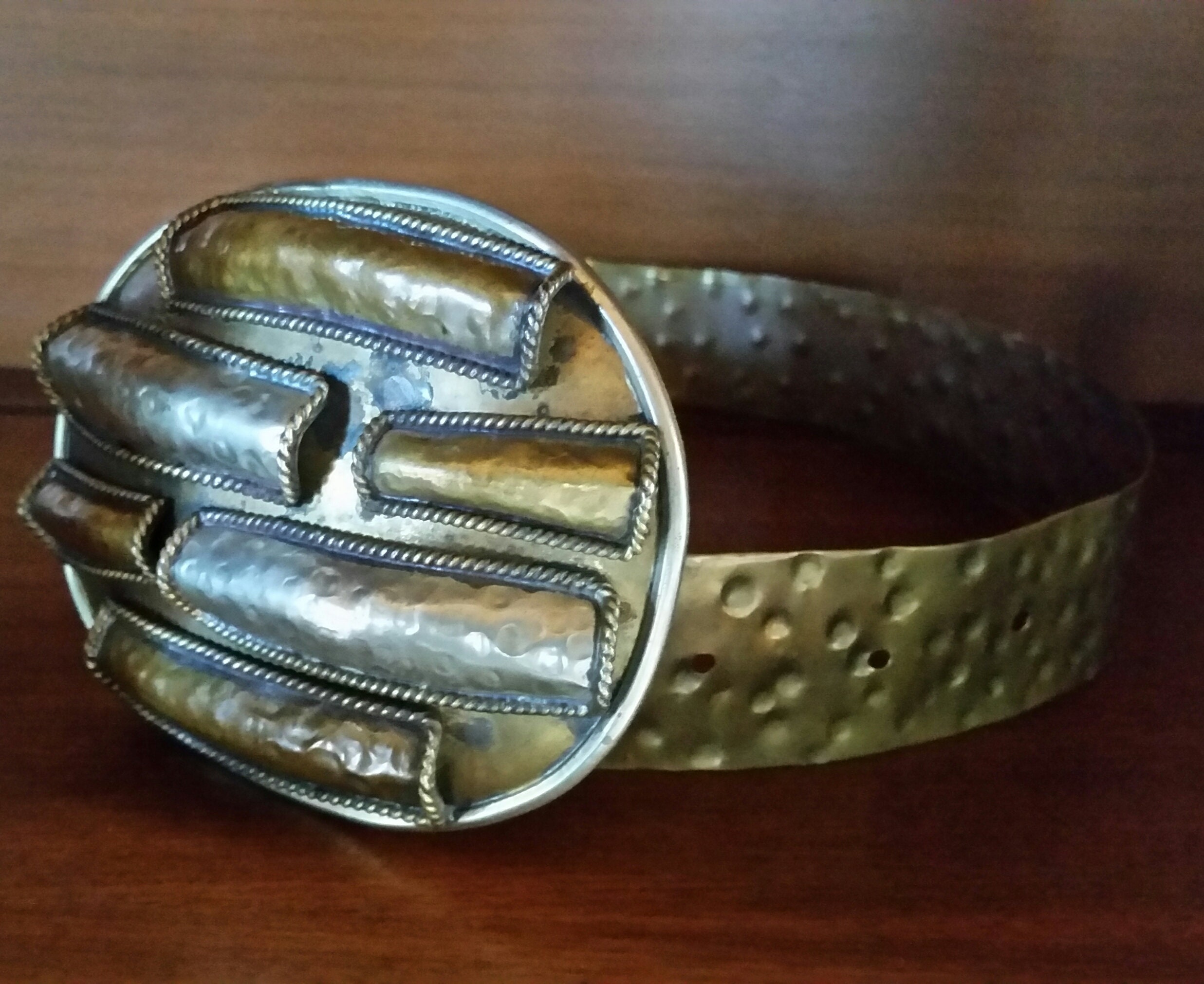 VINTAGE 80s WIDE Metal Statement Belt - Brutalist Inspired 