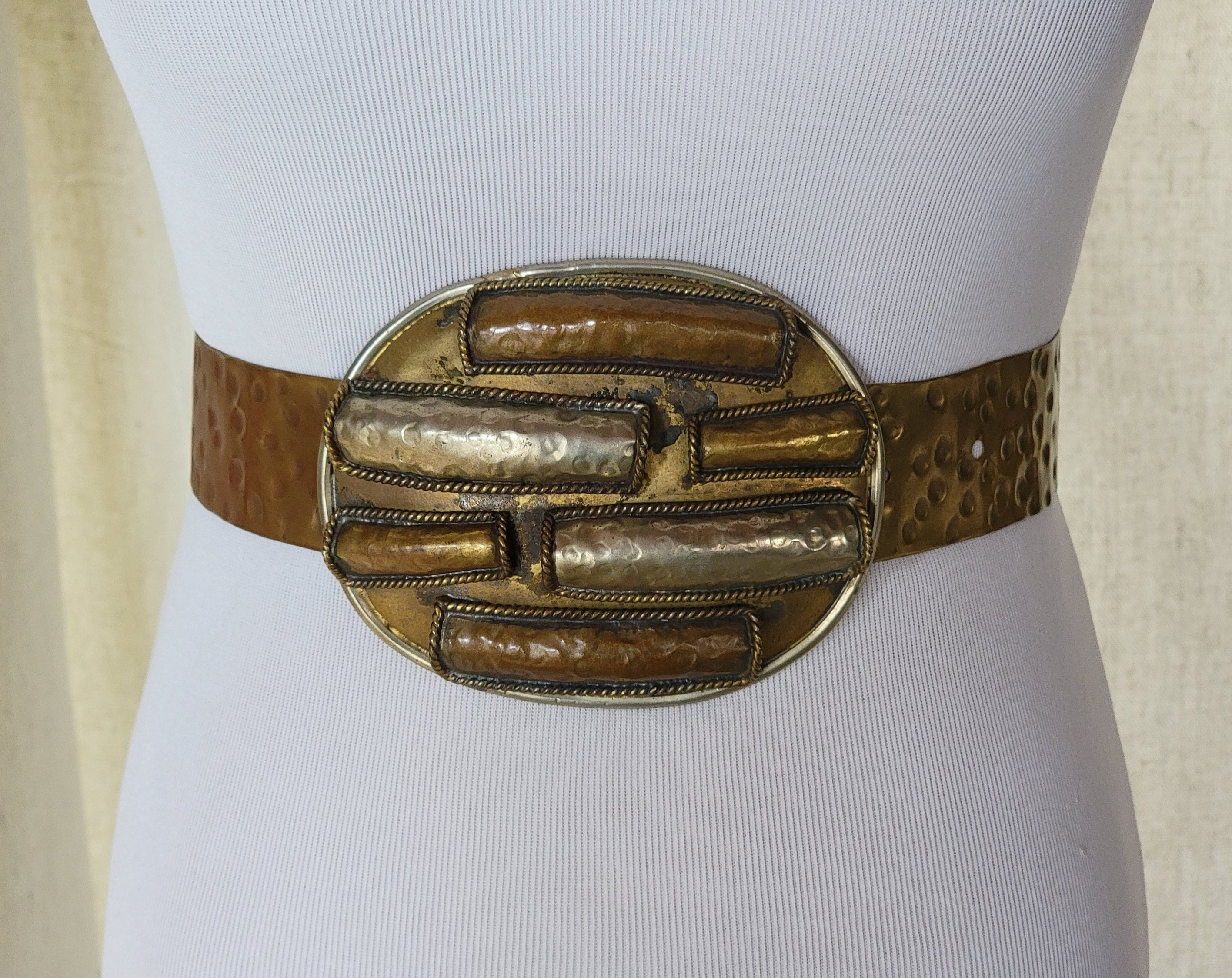 VINTAGE 80s WIDE Metal Statement Belt - Brutalist Inspired VINTAGE 80s WIDE Metal Statement Belt - Brutalist Inspired