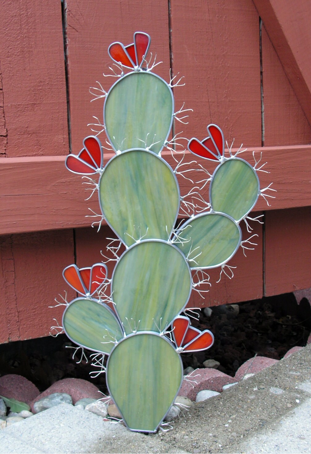 Cactus Garden Sculpture in Stained Glass Indoor Display Red Etsy