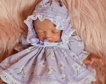 14" reborn doll/silicone doll dress +  pants +  bonnet to fit 14"/35cm in tiny micro preemie doll outfit clothes mini preemie NO DOLL