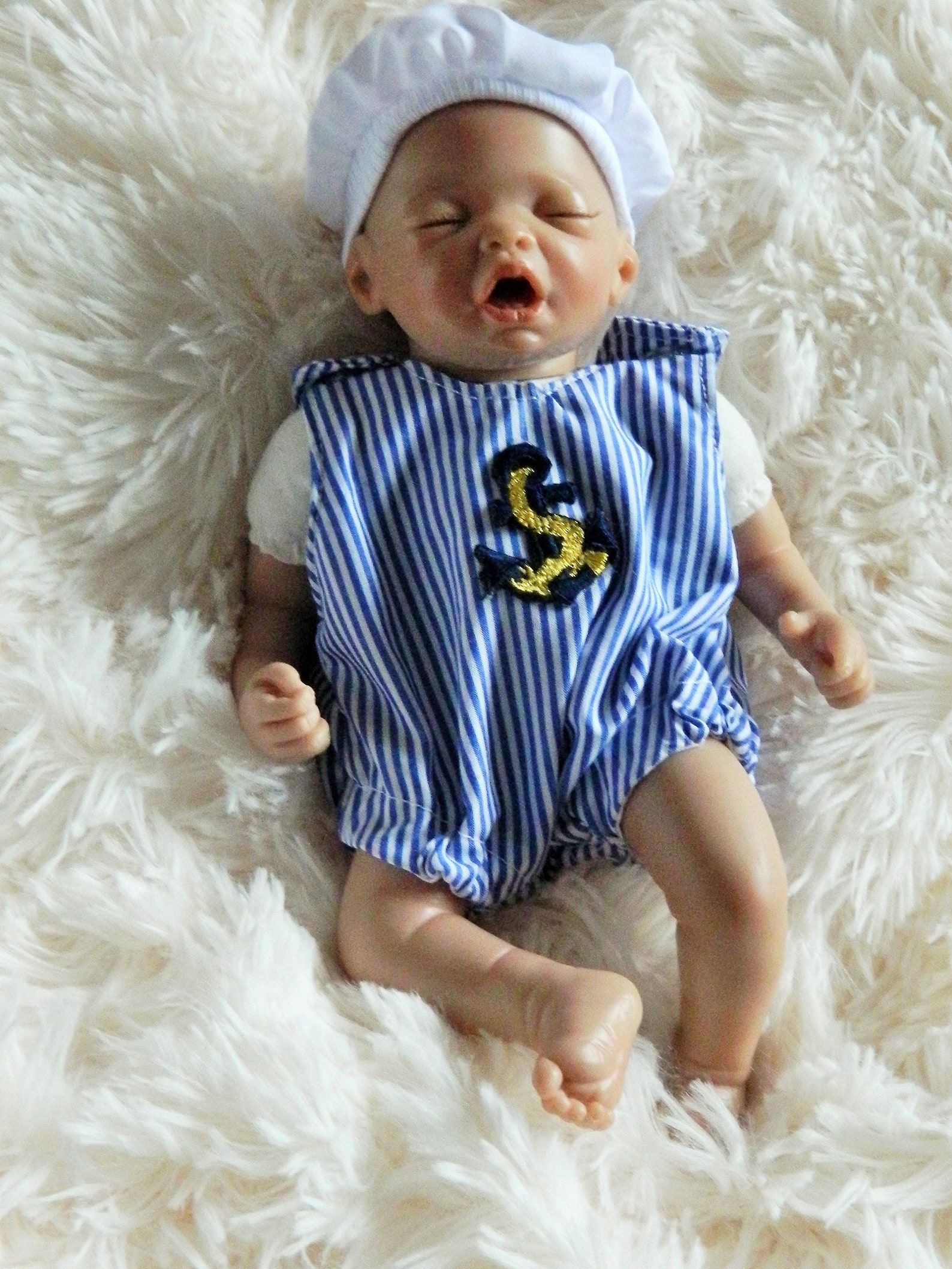 10 Reborn Doll/silicone Doll Romper Suit and Hat in Blue Etsy