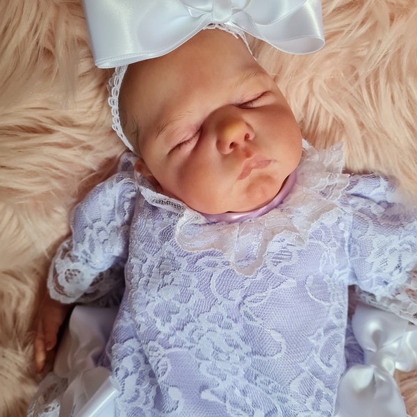 Reborn/Newborn Baby   dress pants and band in  lilac reborn dolls clothes silcone full body clothes