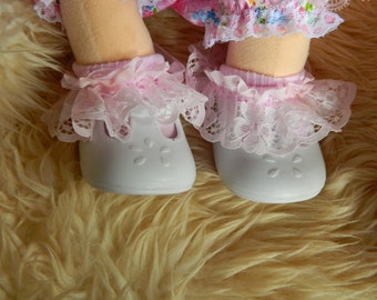 MY CHILD   frilly socks in pink   vintage  dolls clothes waldorf