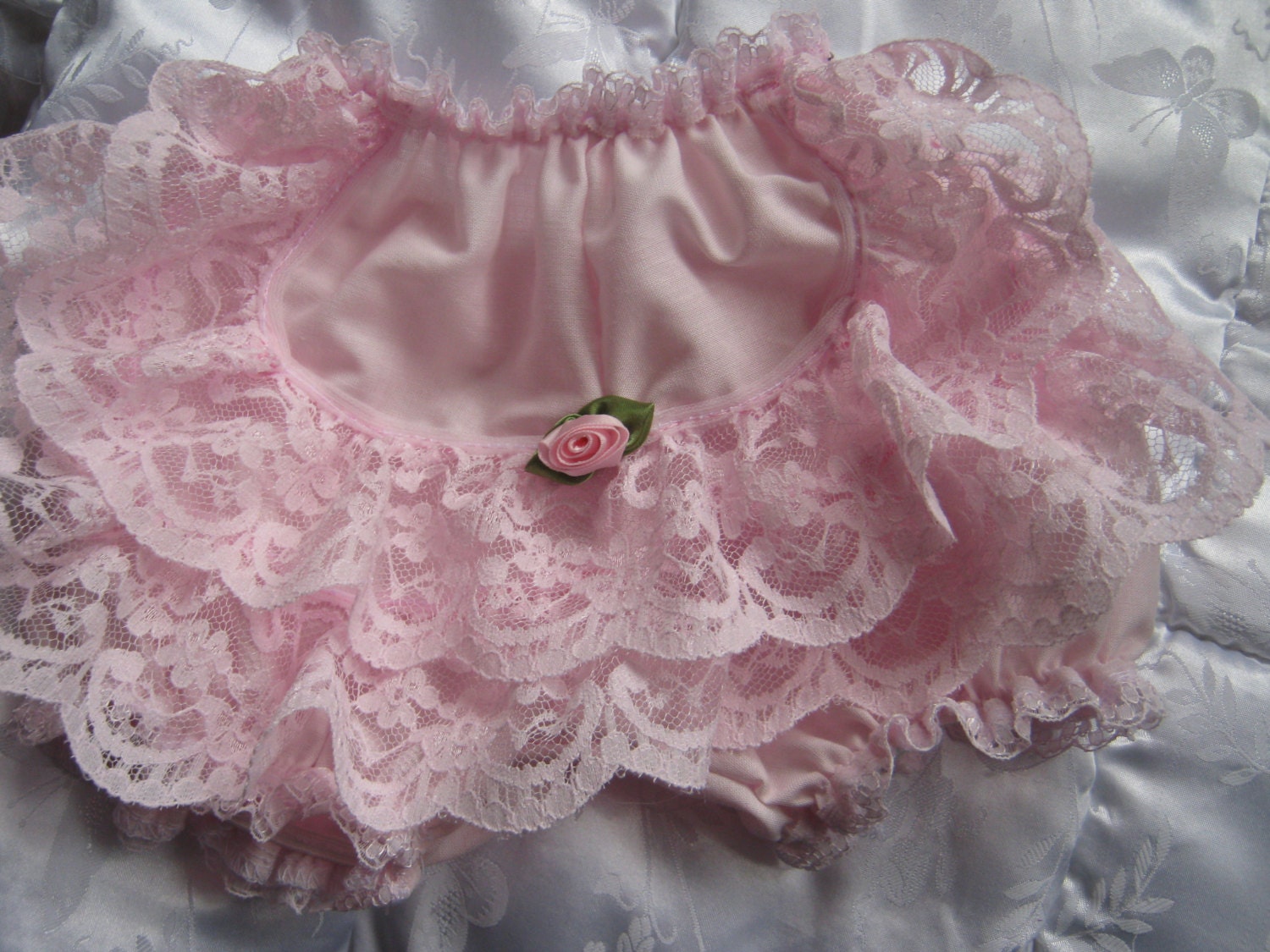 Soft Touch Pink Frilly Pants With Flowers FP18 - Cuddles and Hugs