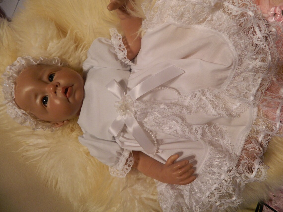 Reborn Doll Baby dress in whitewith white lace for 1820 Etsy