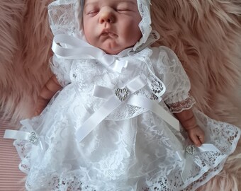 Reborn/Newborn Baby dress+  lace and white  polycotton/reborn dolls clothes baby homecoming Valentines day