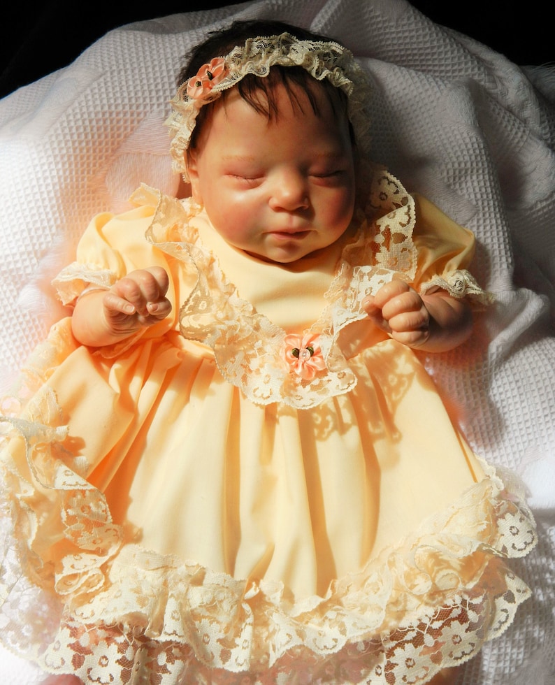 Reborn/newborn Baby Dresshairband in Peach Reborn Dolls Etsy UK