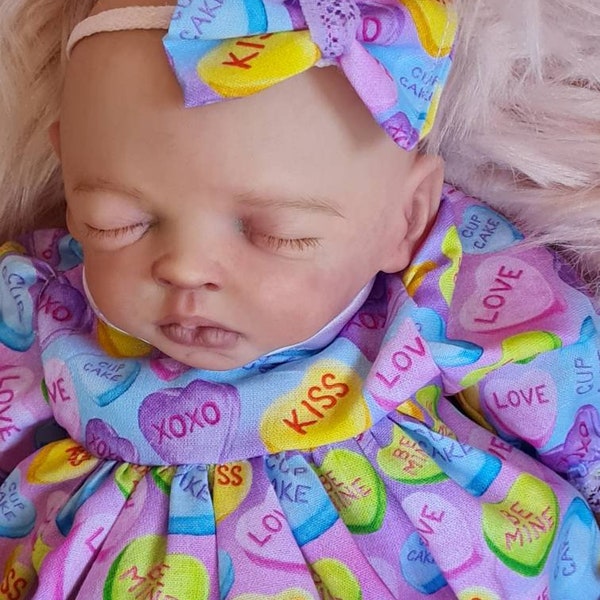 14" reborn doll/silicone doll dress + pants +  band c to fit 14"/35cm in tiny micro preemie doll outfit clothes mini preemie NO DOLL flowers