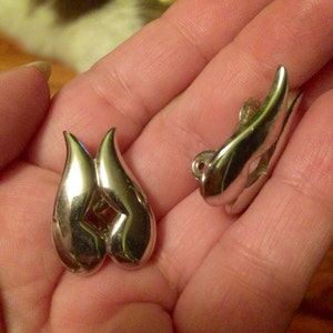 50% OFF SALE! Wings of Silver - Vintage Monet Silvertone Clipon Earrings