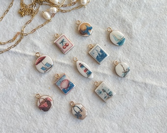 Nantucket Beach Day Polymer Clay Jewelry Charms