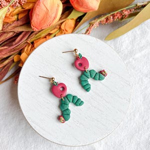 Hungry Caterpillar Polymer Clay Earrings | Teacher Earrings | Back to School Earrings | Bookworm Earrings
