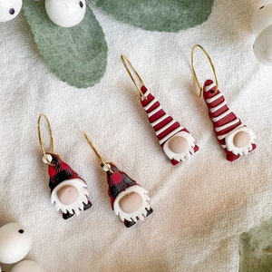 Christmas/Holiday Gnome Polymer Clay Earrings