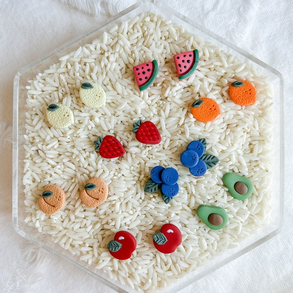 Spring Summer Fruit Studs | Fruit Polymer Clay Studs | Build Your Own Stud Pack