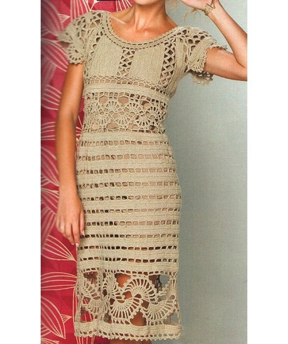 Items similar to Crochet dress PATTERN only, exquisite design, sexy ...