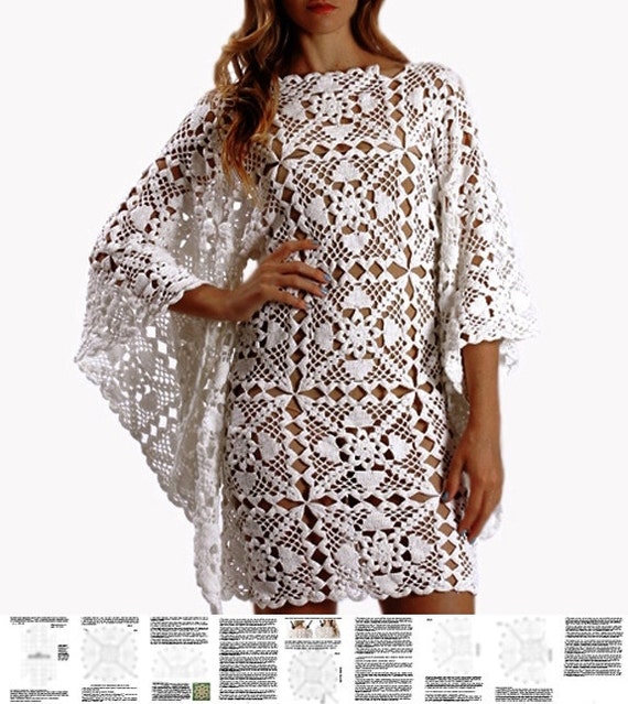 white christmas dresses MUUSA crochet tutorial: Lace midi dress with short sleeves – Maana Crafts main image 0