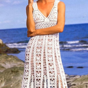 Beach crochet dress PATTERN, detailed tutorial in ENGLISH, sexy crochet beach tunic pattern, crochet tunic pattern PDF, summer crochet dress