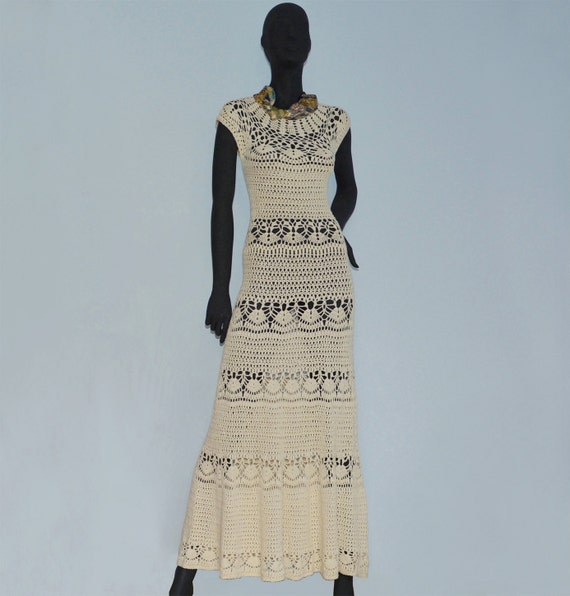 beach new years eve dress LONG WALKS ON THE BEACH CROCHET MAXI DRESS  AKIRA