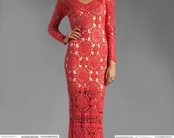 Maxi crochet dress PATTERN, detailed tutorial in ENGLISH (every row) designer crochet dress PATTERN Eternal Sunshine Creations crochet dress