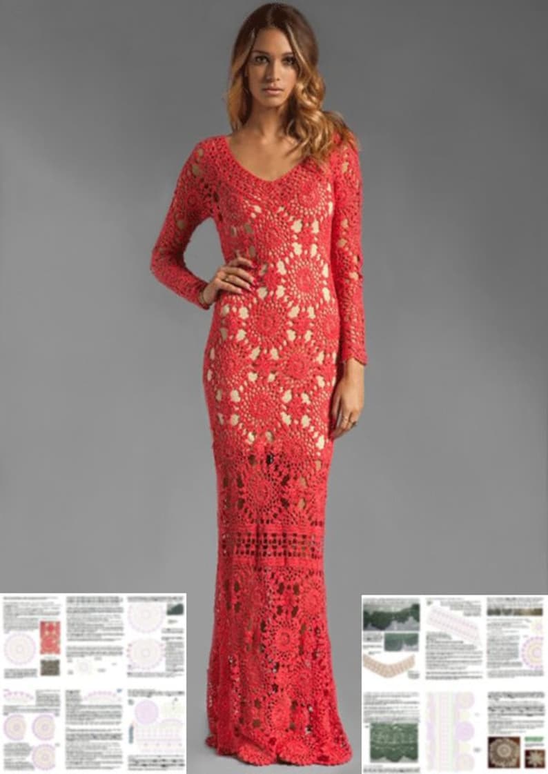 designer crochet dress PATTERN Eternal Sunshine Creations crochet dress Maxi crochet dress PATTERN detailed tutorial in ENGLISH every row