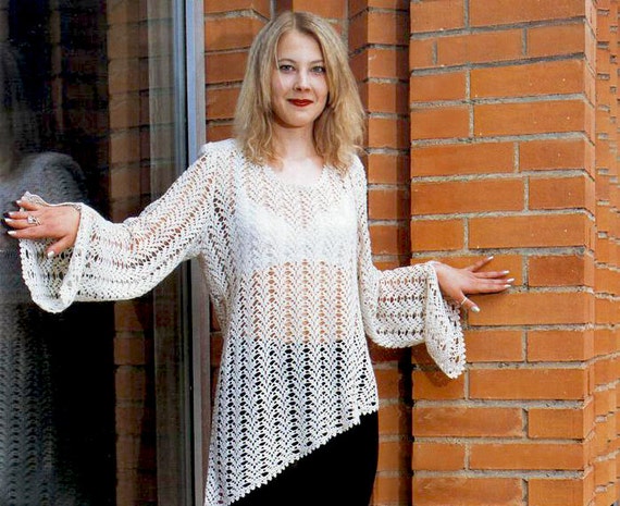 Asymmetric Crochet Tunic Pattern Detailed Tutorial In Etsy